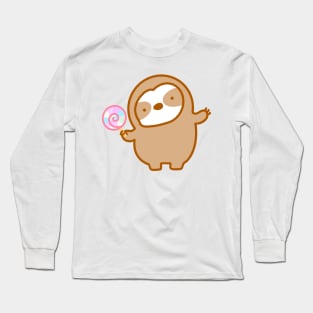 Cute Lollipop Sloth Long Sleeve T-Shirt